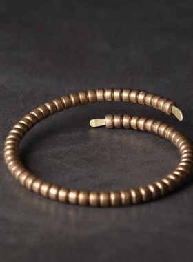 曲尾花小众设计黄铜ins风手镯