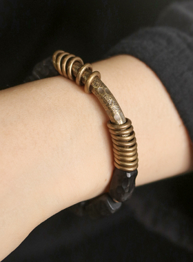 曲尾花朋克个性复古嘻哈酷木手链