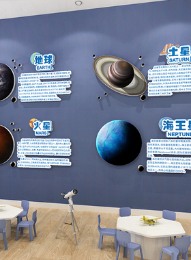 太阳系八大行星简介墙贴