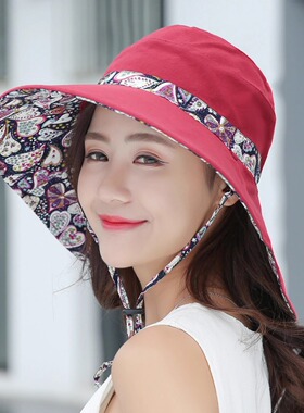 渔夫帽子女夏季防晒遮阳妈妈帽子