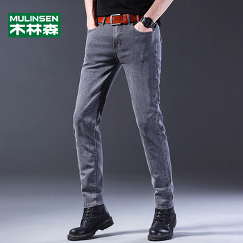 Mulinsen jeans ຜູ້ຊາຍ slim fit 2024 ໃຫມ່ພາກຮຽນ spring ແລະ summer ຍີ່ຫໍ້ trendy flow elastic ກາງເກງອະເນກປະສົງສໍາລັບຕີນຂະຫນາດນ້ອຍ