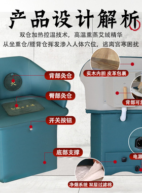 坐灸仪器全自动无烟艾灸座椅暖宫蒸熏仪家用私密艾灸垫靠背艾灸凳