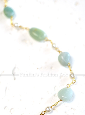 绿色天然石手链薄荷曼波清新设计感满天星链子新中式国风手饰品女