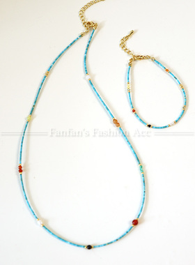 天然松石多宝串珠项链女2025款新中式玛瑙珍珠锁骨链轻奢小众春夏