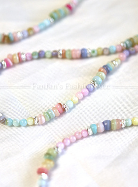 彩色多巴胺串珠项链叠戴小众少女超仙夏日锁骨链颈链2025新款潮流