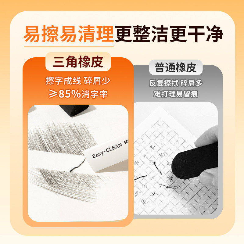 晨光4b美术橡皮擦无屑不留痕小学生像皮檫的干净无毒学生专用可爱铅笔绘图象皮无痕不伤纸儿童素描高光无碎屑