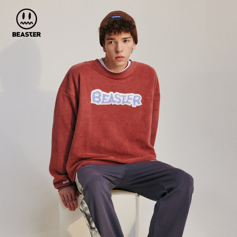beaster小恶魔鬼脸撞色印花男卫衣 beaster卫衣