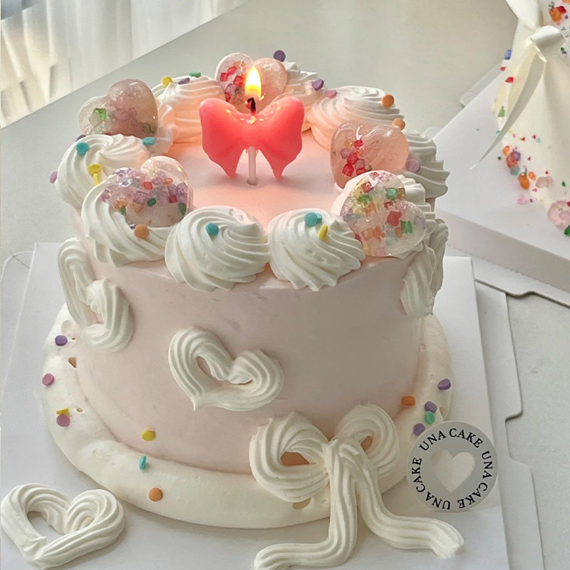 214情人节蛋糕装饰糖珠缤纷钻石糖宝石彩砂糖网红蝴蝶结蜡烛插件