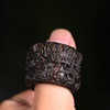 Xuantong Bodhisattva chess, agarwood, dragon pattern, finger ring, wood carving, handmade jewelry, ring, gift, wood jewelry, cultural toy