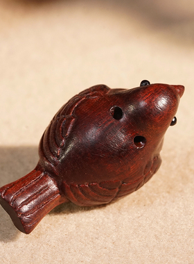 檀木木雕小喜鹊小鸟摆件绿檀紫檀木精雕细刻动物造型工艺品装饰品