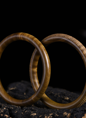 玄同南美绿檀手镯木质手镯流行女款木质镯子时尚女士圆环贵妃镯