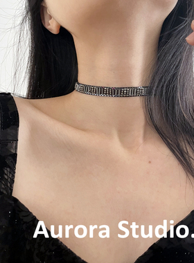 手工钉珠氛围小香风choker项圈女