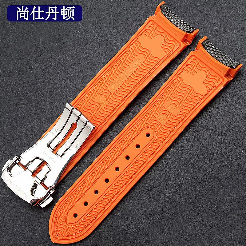 代用欧米茄海马8900帆布男硅胶表带 尚仕丹顿配件