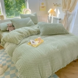 Брендовые демисезонные бархатные антистатические электрические джинсы с начесом, комплект, бархатный пододеяльник, простыня, в американском стиле, 4 предмета