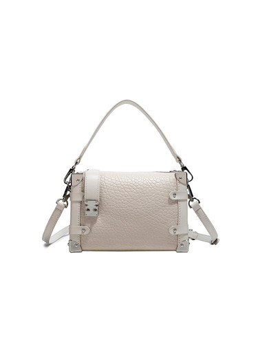 2025春夏新款牛皮小方包休闲时尚手提包女小众高级感盒子包斜挎包 - 图3