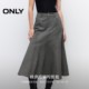 ONLY2025 winter new style washed and aged A-line umbrella hem slim mid-length skirt for women|125216007