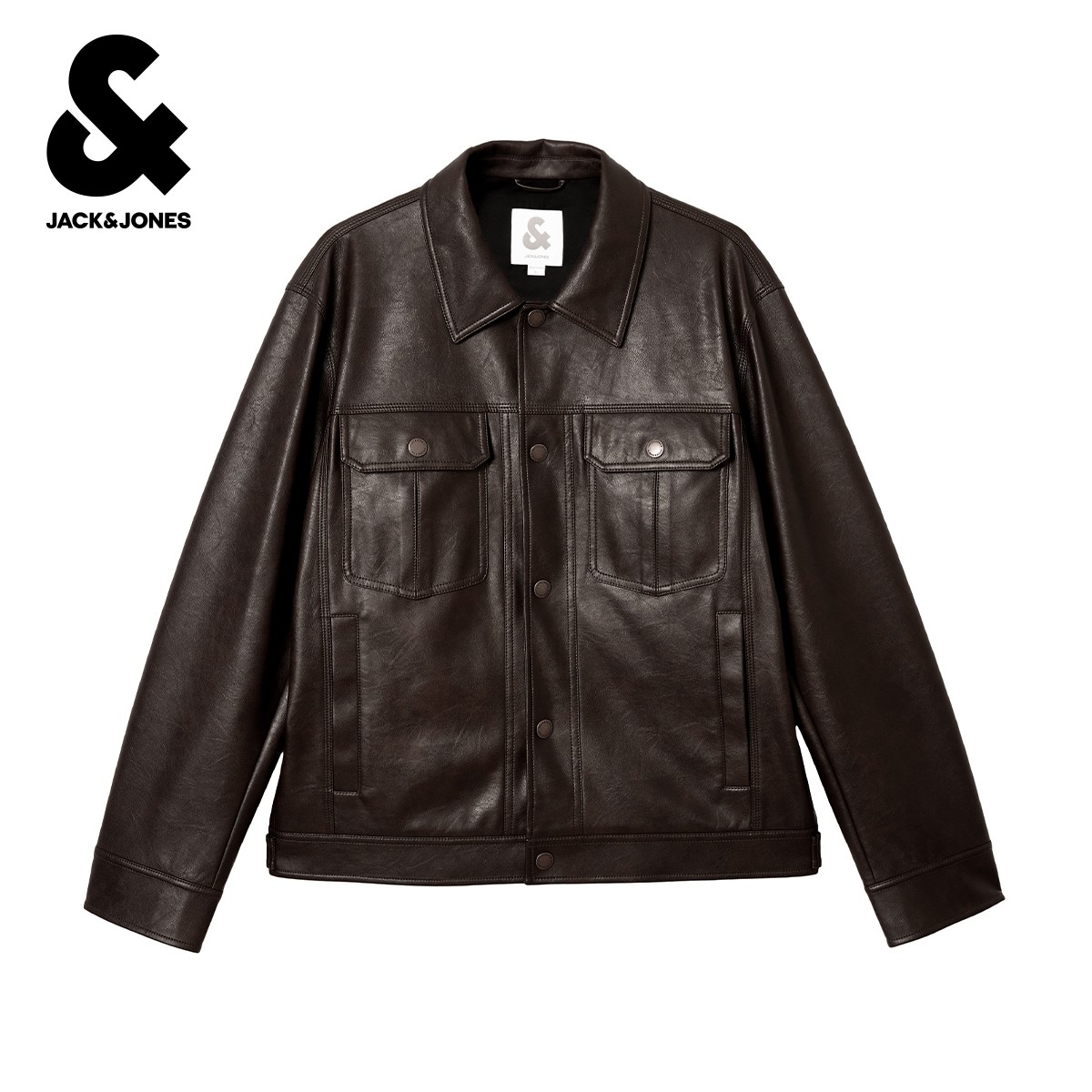 杰克琼斯春季时尚潮领口字母钢印商务休闲舒适翻领PU夹克外套男装,淘宝优惠券,粉丝福利购,淘宝优惠卷