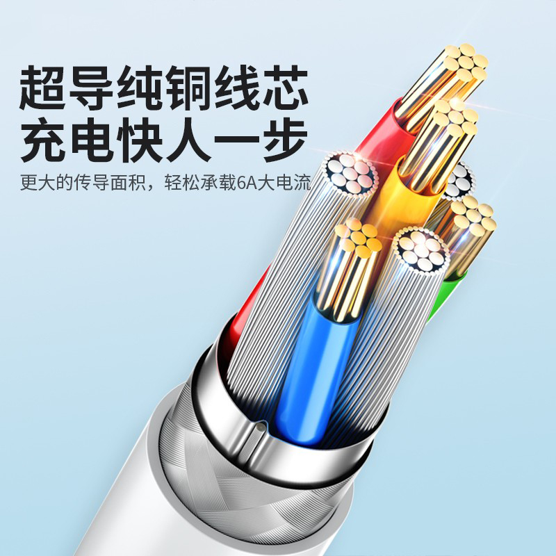 TAFIQ超级快充type-c6A数据线适用tpyec华为p30p40小米vivo5A安卓充电器线nova7tapyc荣耀手机tpc8mate40pro-图2