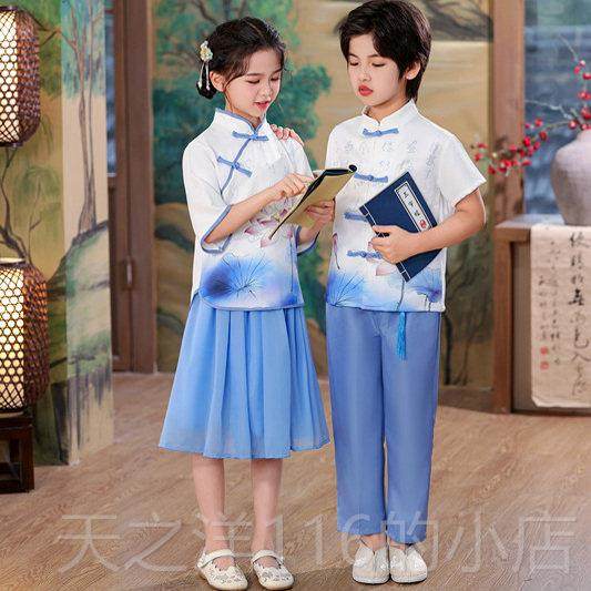 正品六一童合唱演出服中国儿幼儿园风毕业服服儿童运动会汉演出服,淘宝优惠券,粉丝福利购,淘宝优惠卷