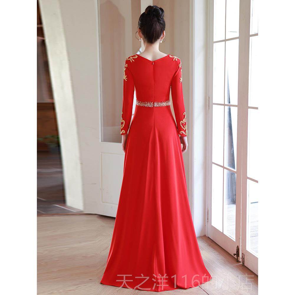 正品重型工业珠出饰装高端庄典雅长袖女红端晚装朗诵独奏演服装主,淘宝优惠券,粉丝福利购,淘宝优惠卷