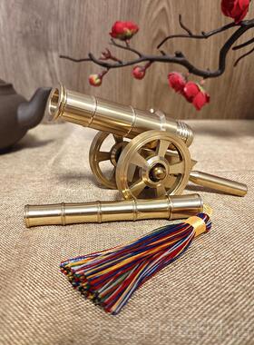 正品纯黄铜创大炮摆件模型迷你室意大利客炮开业家居办公厅装饰意