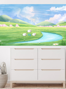 油画风景自粘贴画学生宿舍墙画