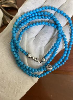 黑曜石十字架925银4mm