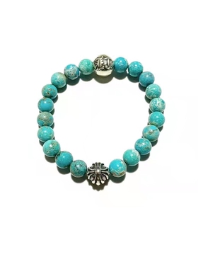 CH复古罗手链S925纯银十字花手串