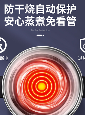 电蒸锅蒸笼蒸菜多功能家用大容量自动断电小型插电竹小笼包沙县商