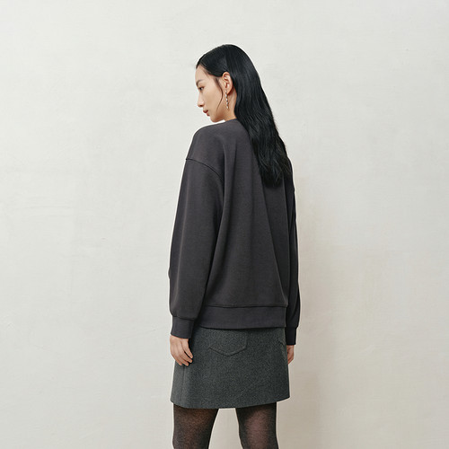 NEELLY纳俪商场同款冬新款时尚宽松印花卫衣女休闲文艺套头上衣 - 图1