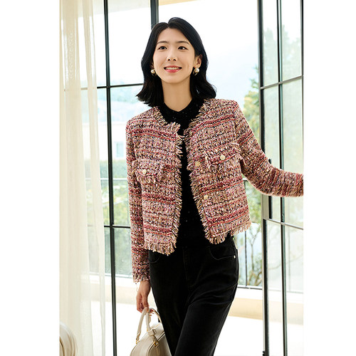 NEELLY纳俪商场同款冬季新款90白鹅绒羽绒服女保暖小香风短款外套 - 图1