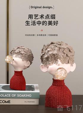 正品北欧轻奢艺家术感塑摆件现雕代客厅书架酒柜居创意工艺玄关装