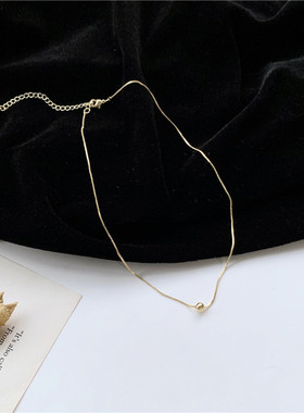 级感项链法式金豆圆珠ins简约锁骨链气质小众短款吊坠颈链M14