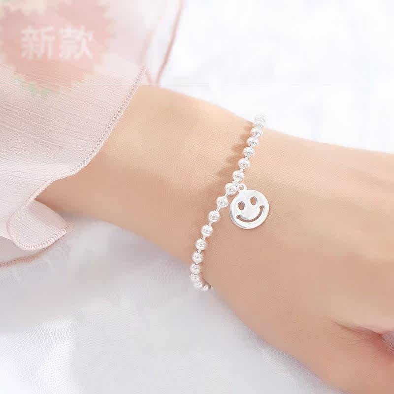 新款s925纯银emoji简约表情女手链 紫尚轩手链