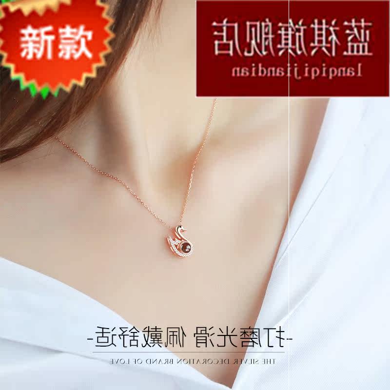 新款纯银定制照片投影女潮锁骨项链 紫尚轩项链