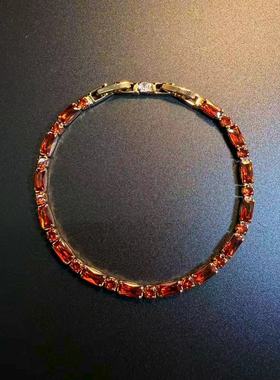 开花的橄榄 Vintage古着 Amber Bracelet锆石手链