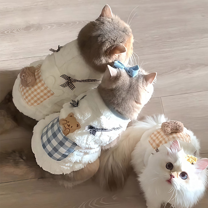 猫咪衣服秋冬天加绒背心宠物蓝猫英短幼猫狗狗保暖可爱加厚两脚衣,淘宝优惠券,粉丝福利购,淘宝优惠卷