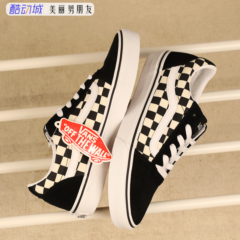 VANS 范斯Ward经典百搭黑白棋盘格女款休闲帆布鞋板鞋VN0A3IUN5GX - 图2