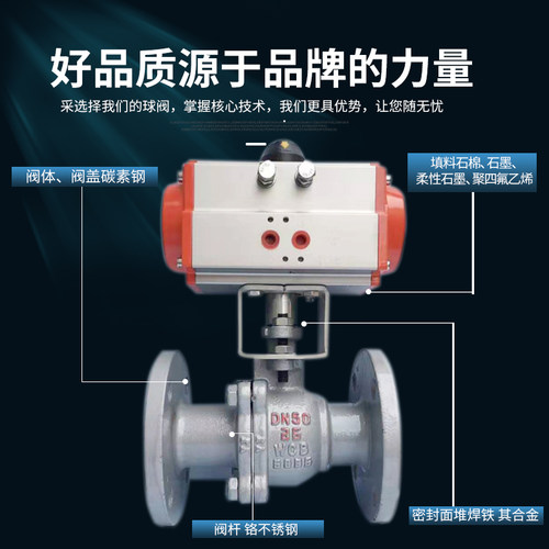 气动法兰球阀不锈钢Q641F-16P 高温蒸汽阀DN15 20 25 32 40 200 - 图0