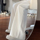 Women's white wide leg jeans with fleece 2025