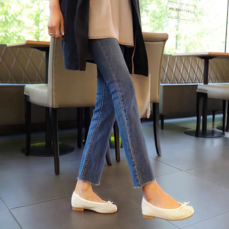 烟管直筒秋季2022年新款高腰牛仔裤 纳祥鸟牛仔裤