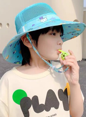 防晒户外渔夫帽男童女童儿童遮阳
