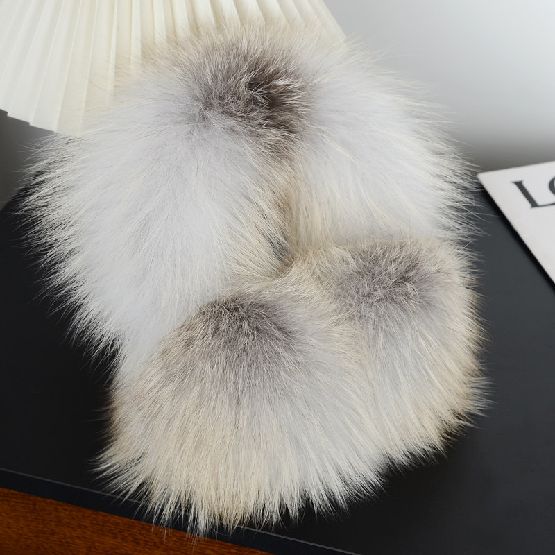 韩版真狐狸毛皮草耳罩可爱毛绒护耳耳捂子保暖毛毛耳包防冻耳套女 - 图2