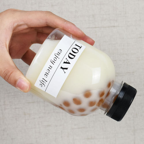 网红加厚300ml塑料瓶一次性饮料瓶pet瓶创意胖胖瓶果汁外卖奶茶瓶 - 图2