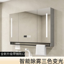 Solid Wood Bathroom Intelligent Mirror Cabinet Alone Hanging Wall Style Toilet Dresser Bathroom mirror Rack Locker locker