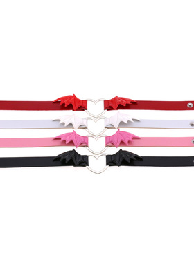 女新款黑色红色蝙蝠翅膀项链颈带