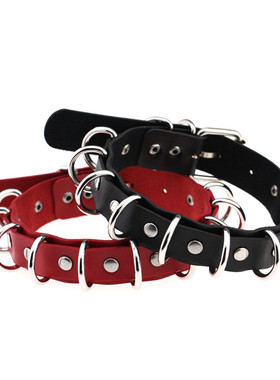 朋克项圈皮质潮酷皮带扣