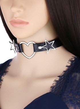 choker原宿软妹风皮质五角星项圈