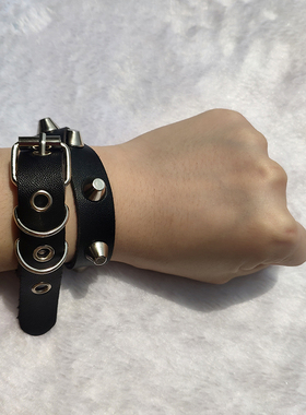 手链lolita柳钉配饰黑色手链原宿