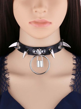 pu皮朋克CHOKER爱心性感皮质项链